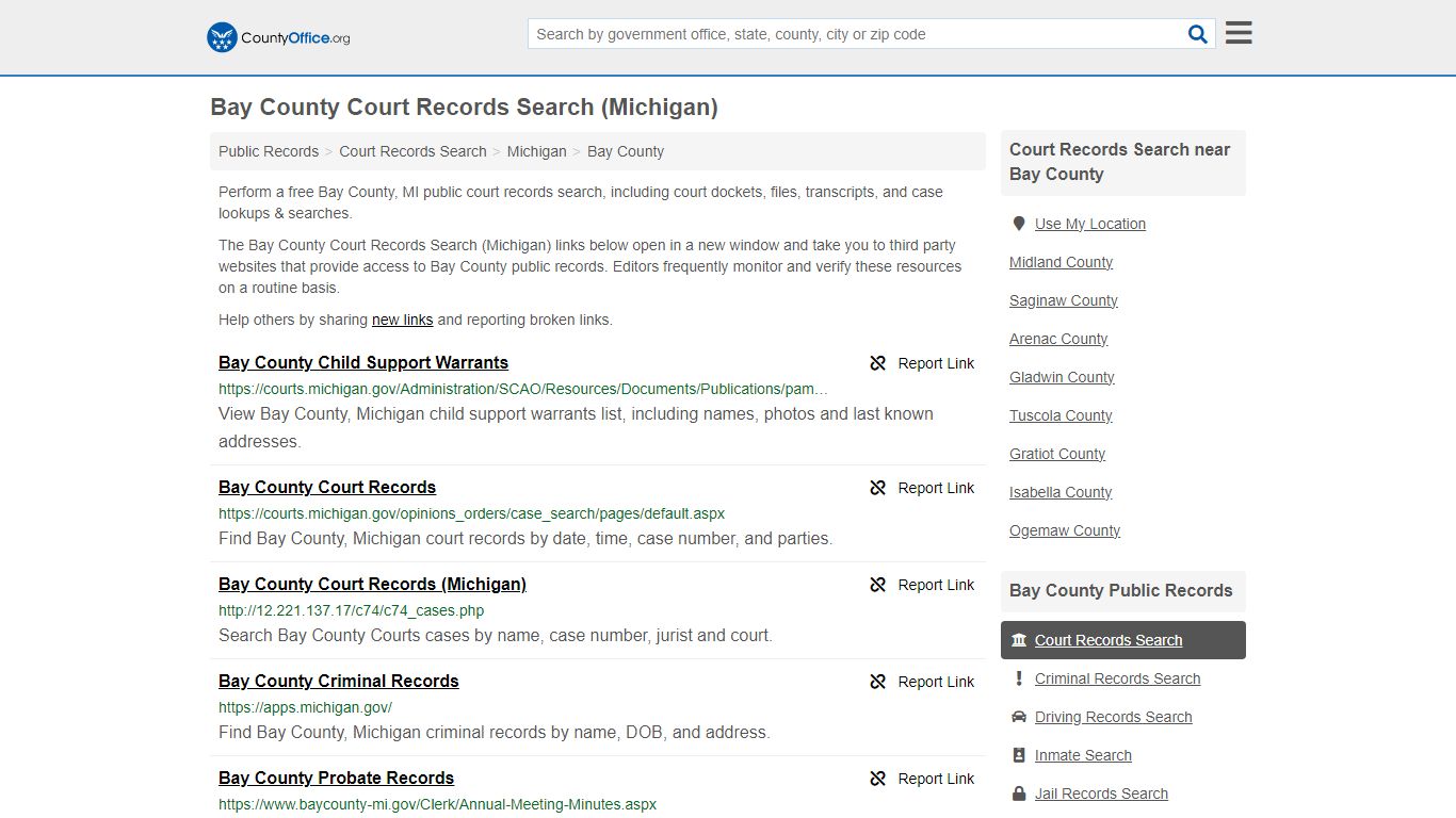 Bay County Court Records Search (Michigan) - County Office