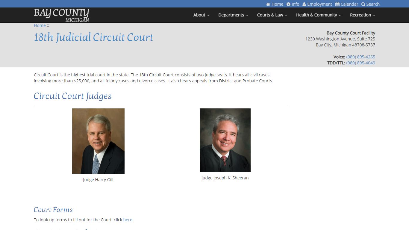 18th Judicial Circuit Court - Bay County, Michigan